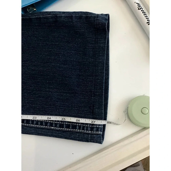 Wired Heart Womens size 34 Blue Jeans detailed White Stitch (HEM) - Picture 9 of 12